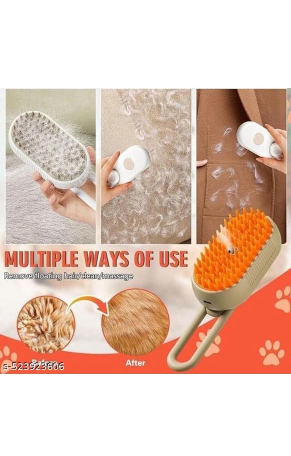 3-in-1 Pet Steam Brush